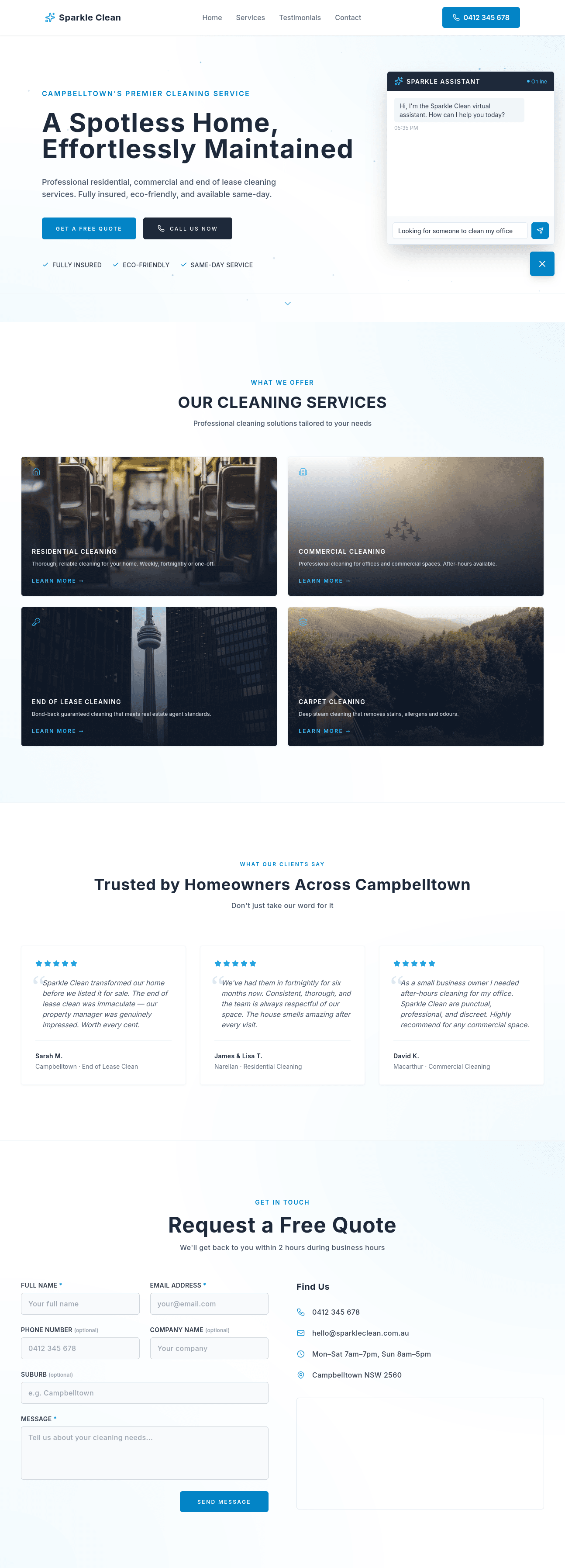 Sparkle Clean Light-V AI chatbot