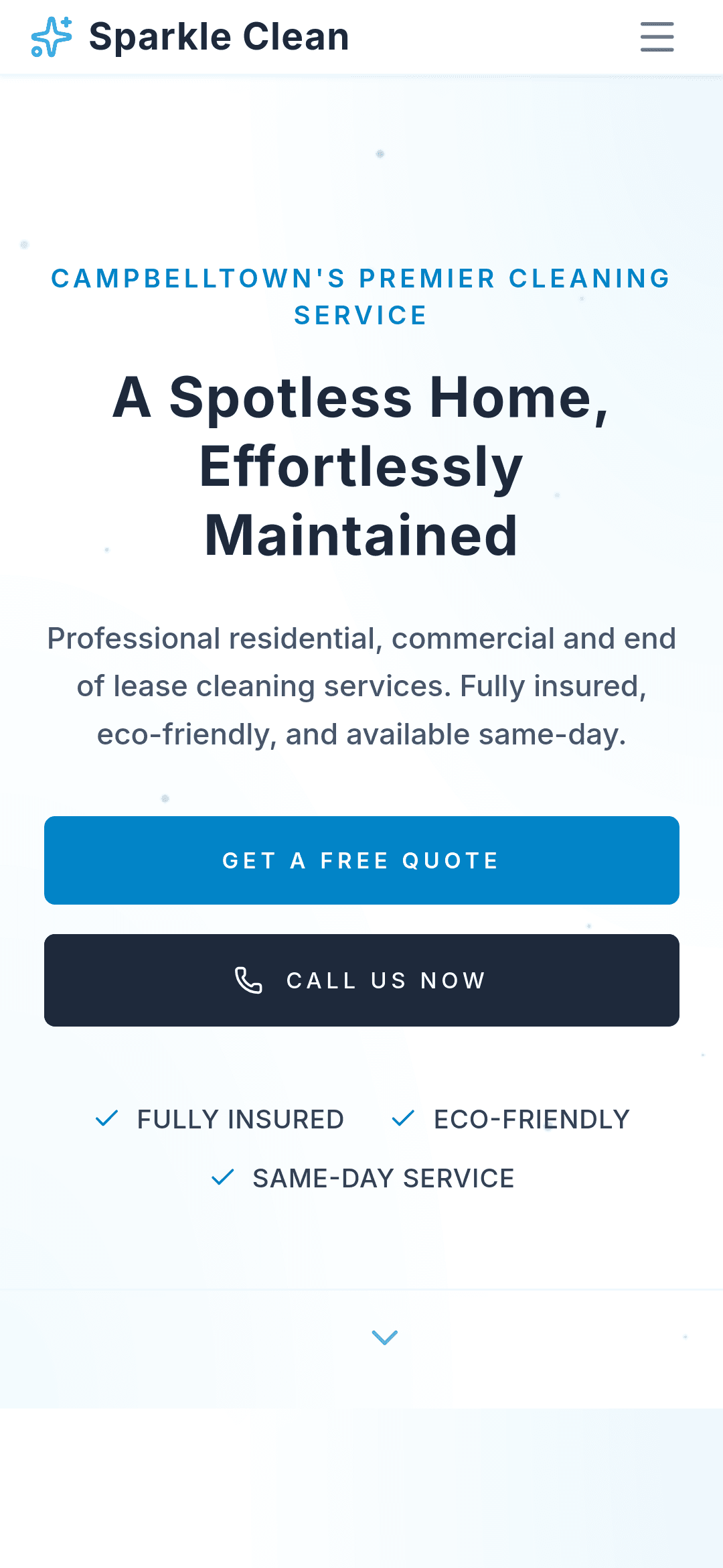 Sparkle Clean Light-V mobile view